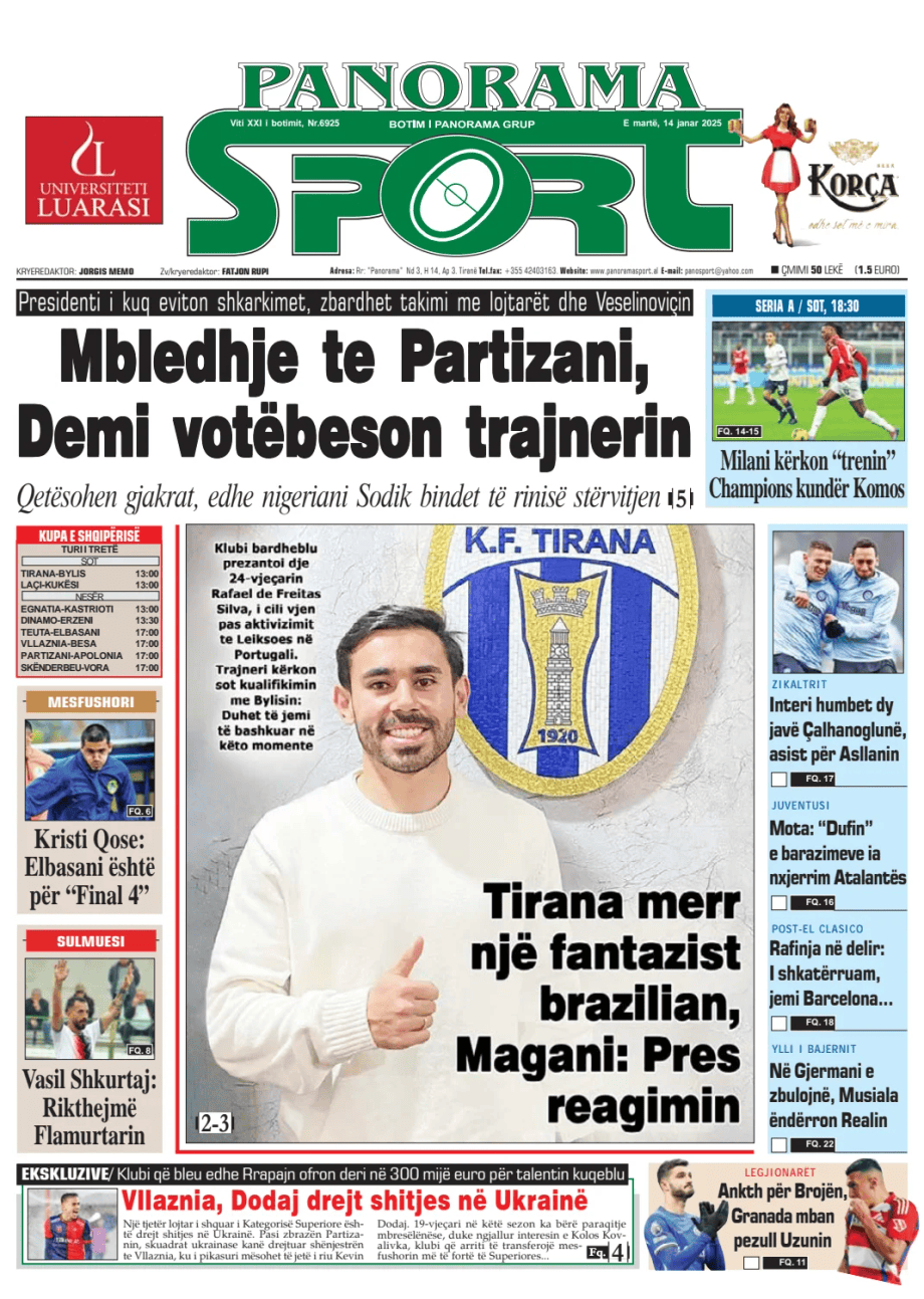 Prima-pagina-Panorama Sport-oggi-edizione-di-oggi-20250114